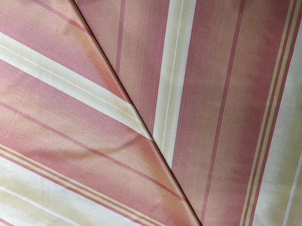 100% Silk Taffeta Fabric Multi colour superb stripes 54"  wide TAFS#25