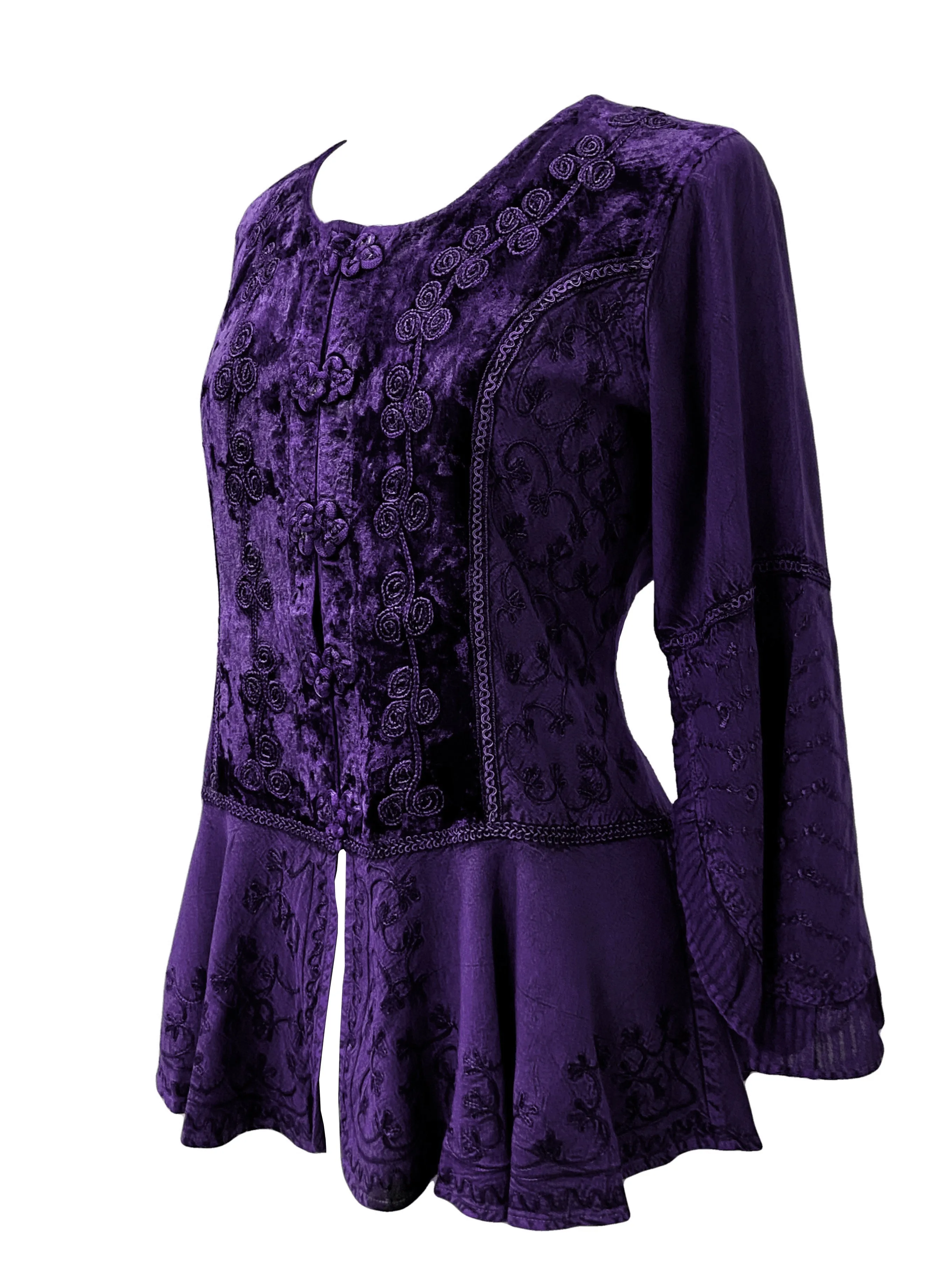 503 B Rich Luxury Gypsy Medieval Mandarin Renaissance Blouse Top