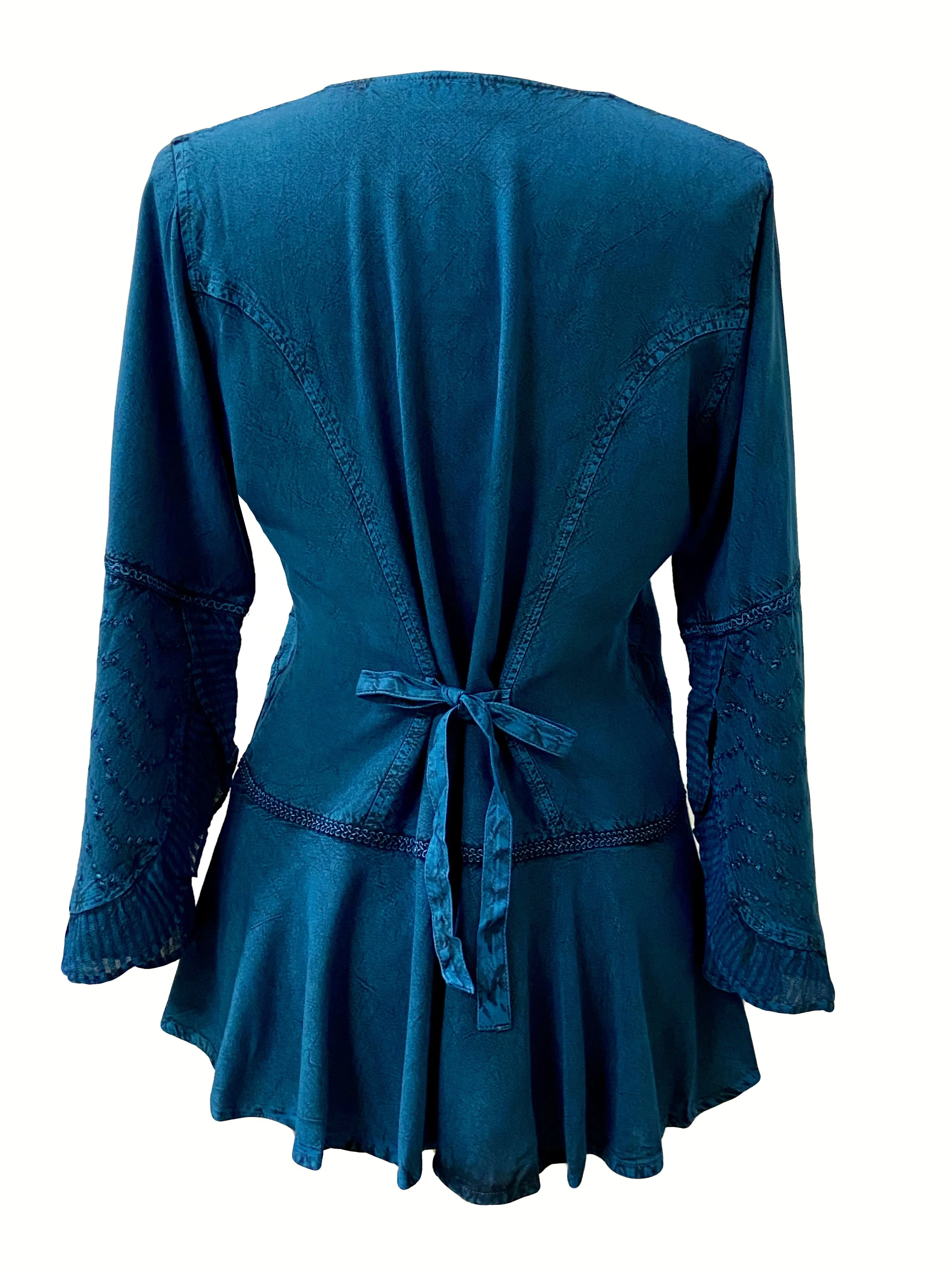 503 B Rich Luxury Gypsy Medieval Mandarin Renaissance Blouse Top