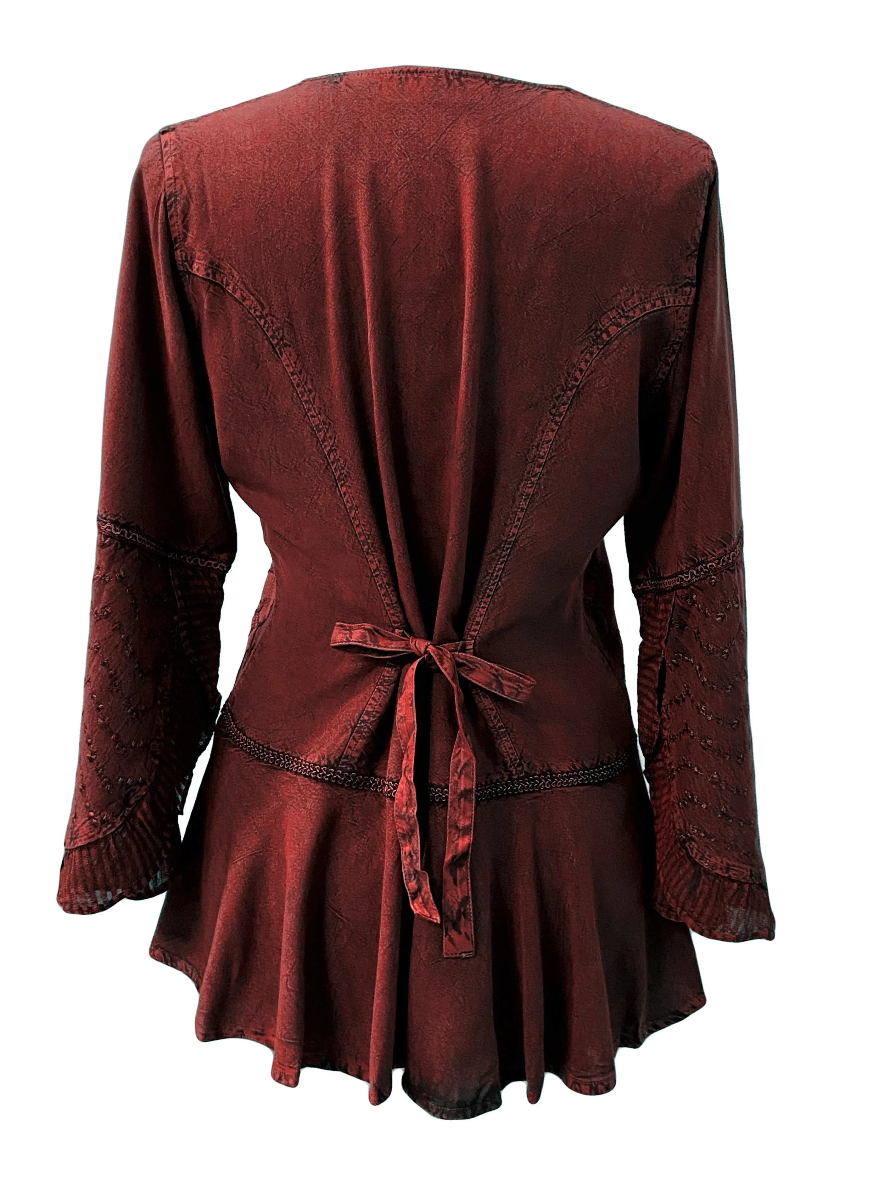 503 B Rich Luxury Gypsy Medieval Mandarin Renaissance Blouse Top