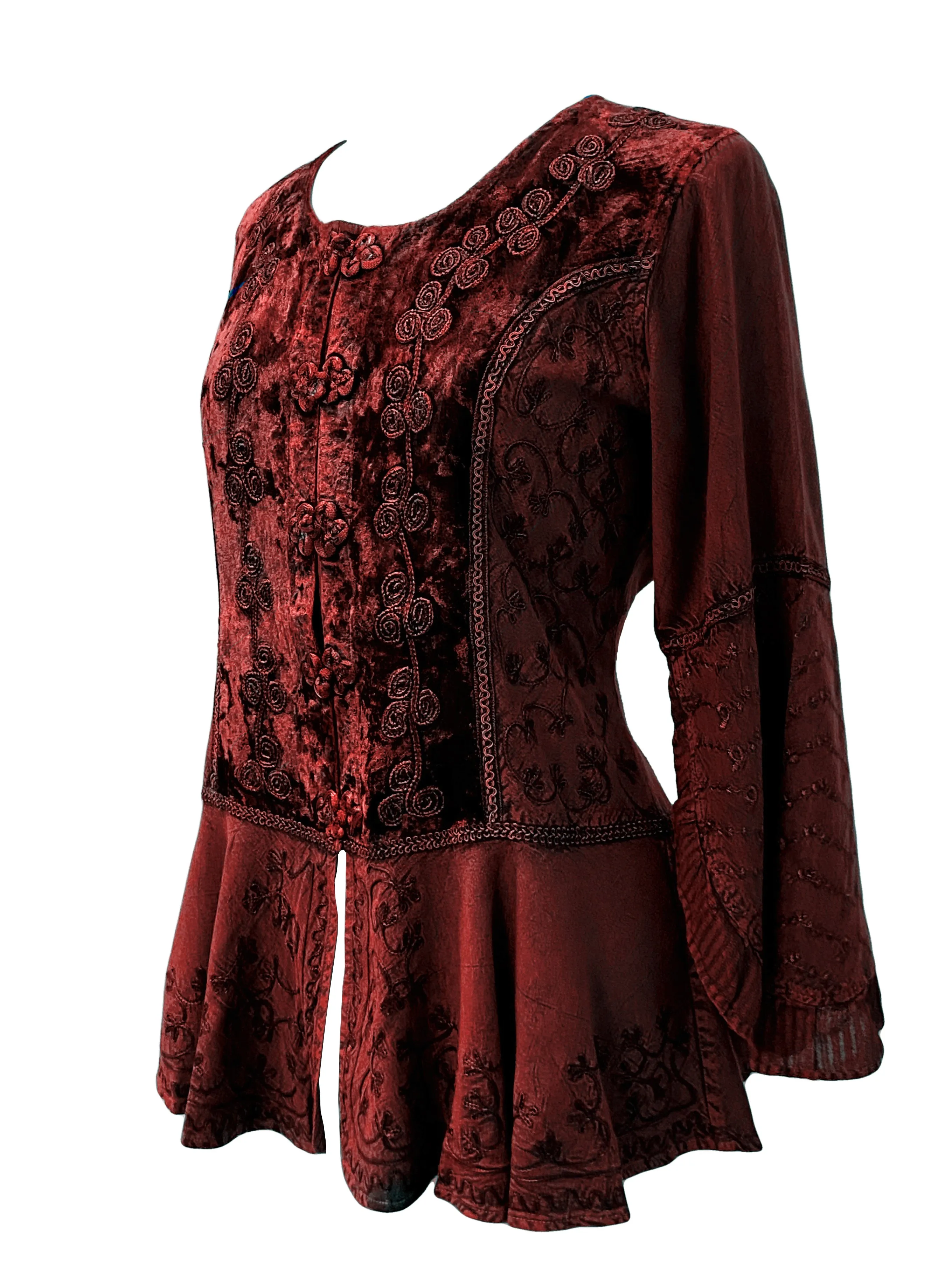 503 B Rich Luxury Gypsy Medieval Mandarin Renaissance Blouse Top