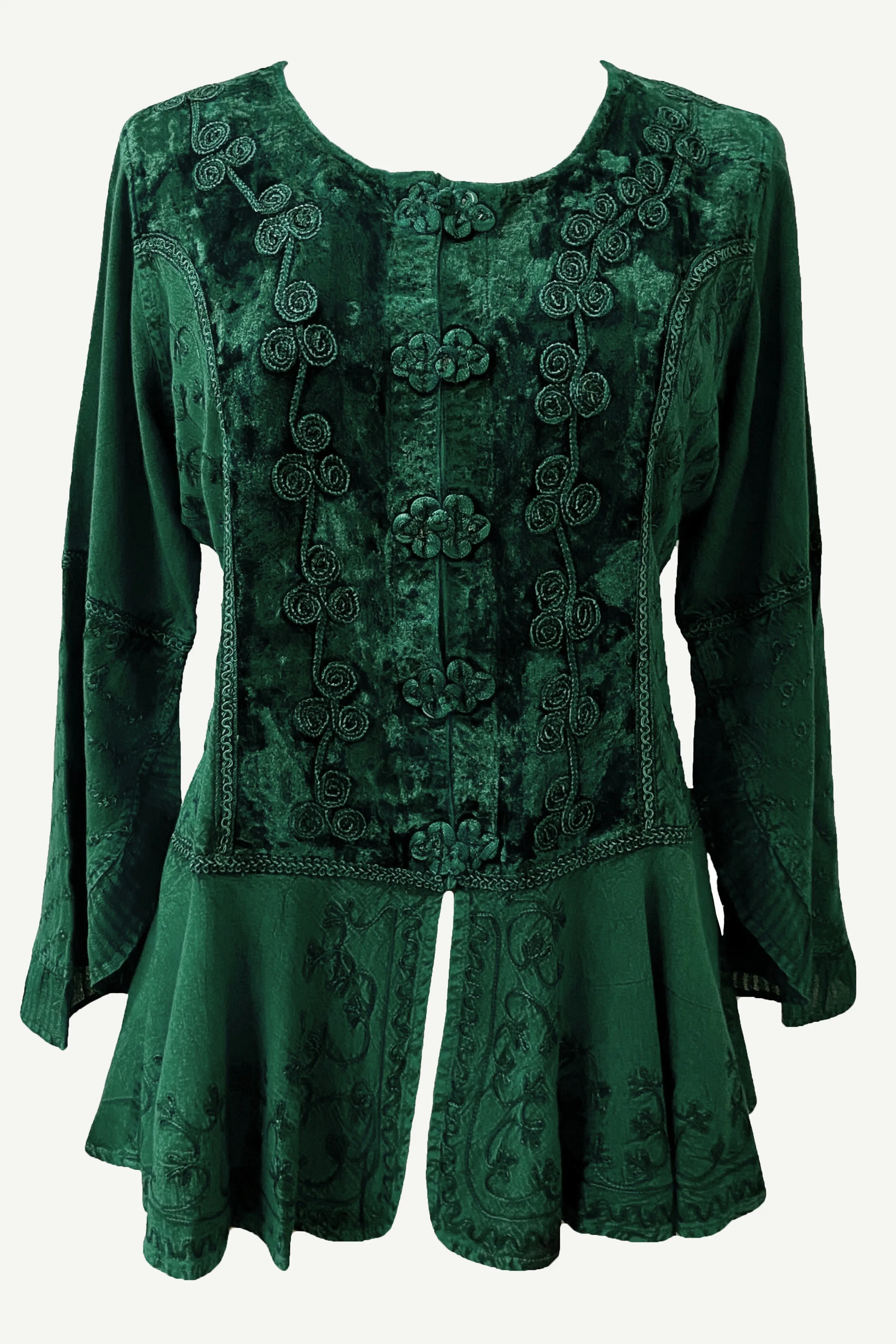 503 B Rich Luxury Gypsy Medieval Mandarin Renaissance Blouse Top