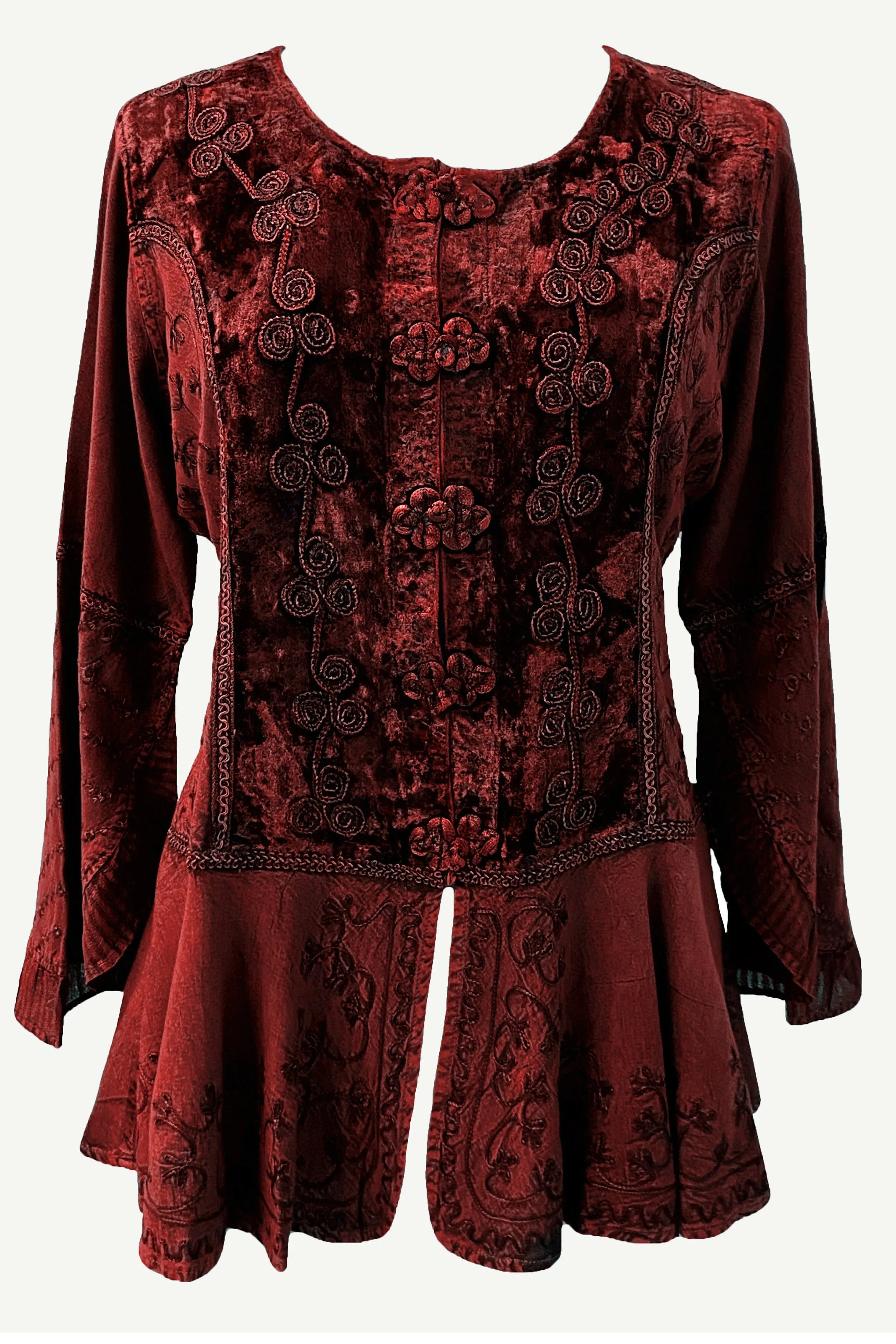 503 B Rich Luxury Gypsy Medieval Mandarin Renaissance Blouse Top