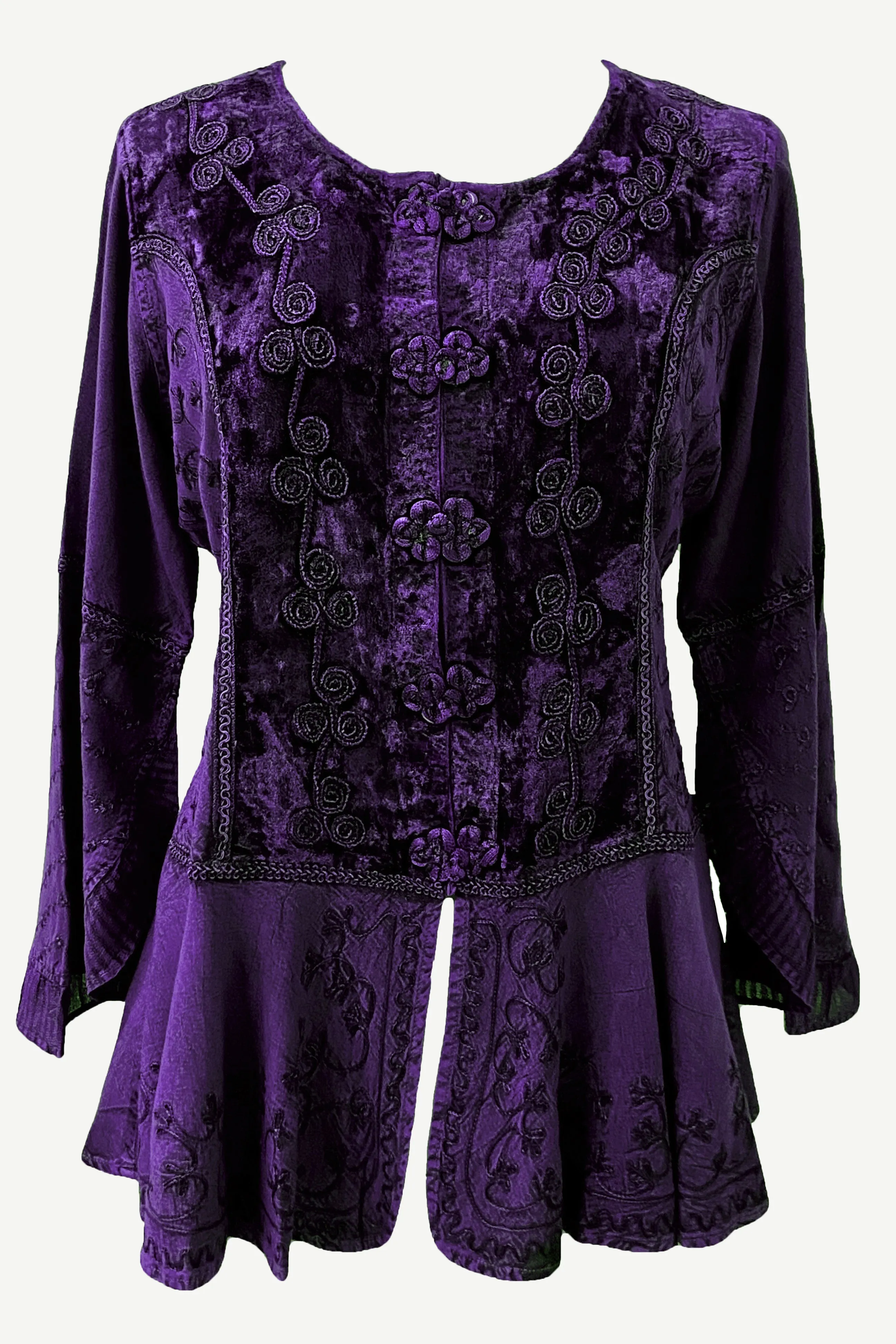 503 B Rich Luxury Gypsy Medieval Mandarin Renaissance Blouse Top