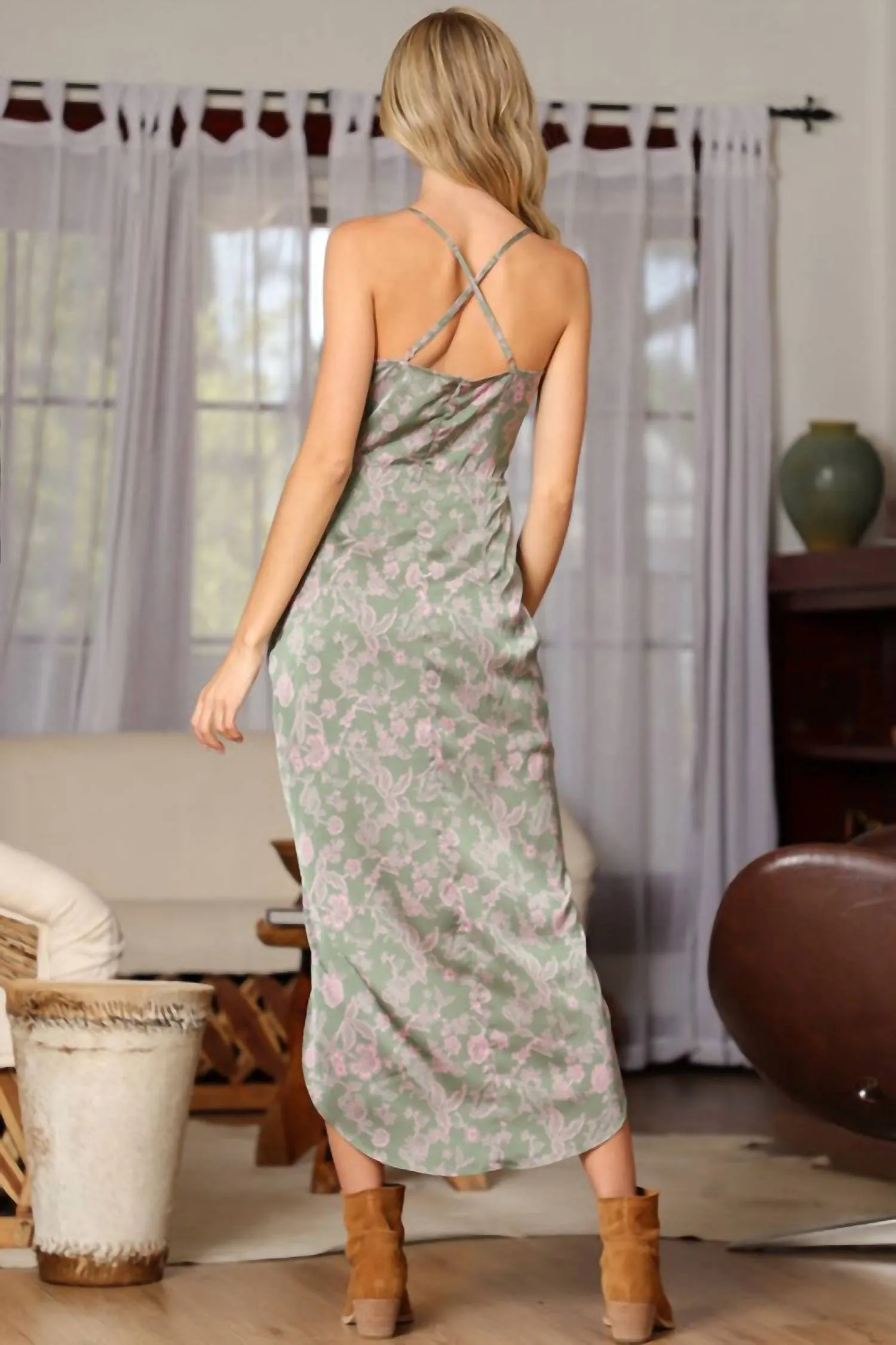 Aakaa - Satin Strappy Dress