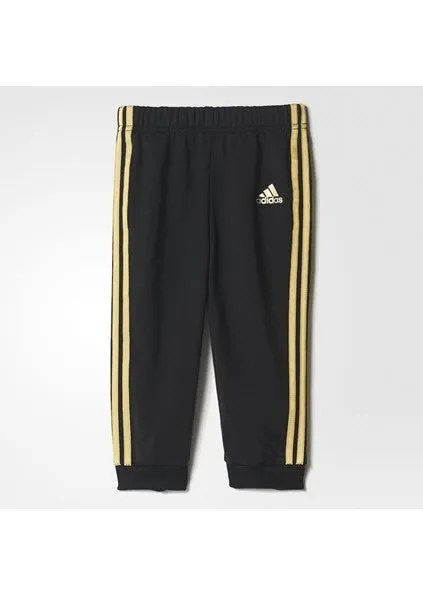 Adidas Kids Shiny Hooded Jogger Set Black/Gold Metallic CE9705