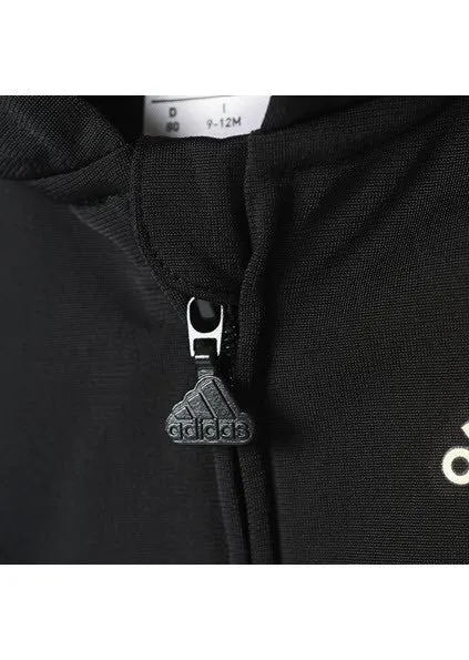 Adidas Kids Shiny Hooded Jogger Set Black/Gold Metallic CE9705
