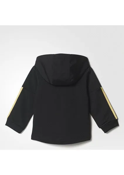 Adidas Kids Shiny Hooded Jogger Set Black/Gold Metallic CE9705