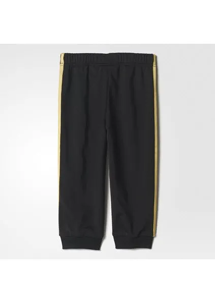 Adidas Kids Shiny Hooded Jogger Set Black/Gold Metallic CE9705