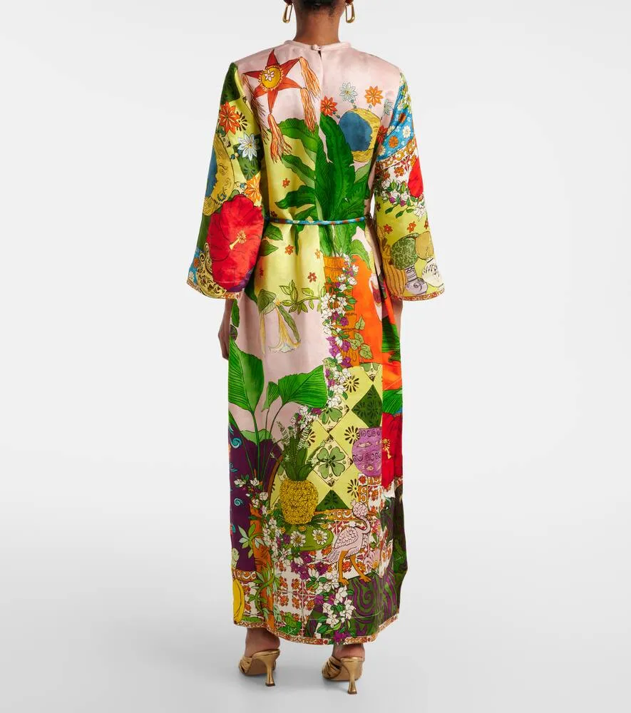 Alemais Tiger silk-blend midi dress