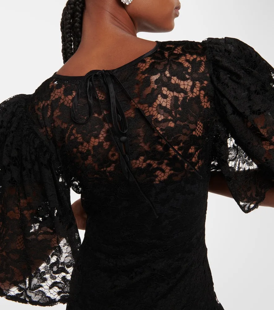 Alessandra Rich Asymmetric lace midi dress