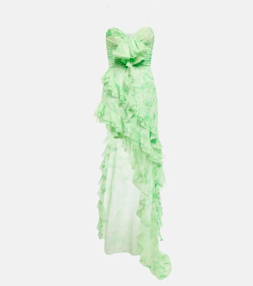 Alessandra Rich Embellished silk maxi dress