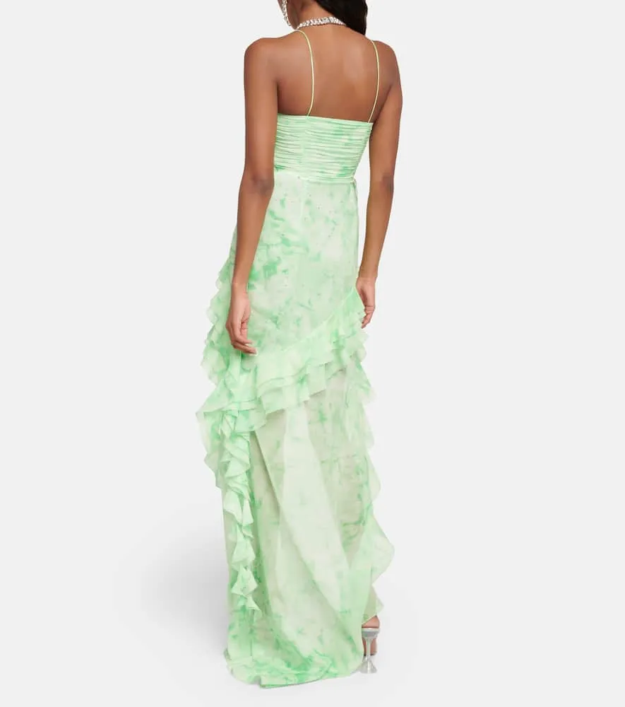 Alessandra Rich Embellished silk maxi dress