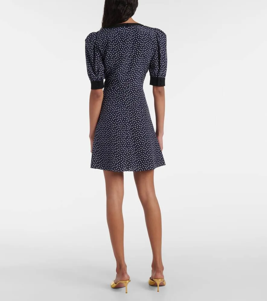 Alessandra Rich Polka-dot printed silk minidress