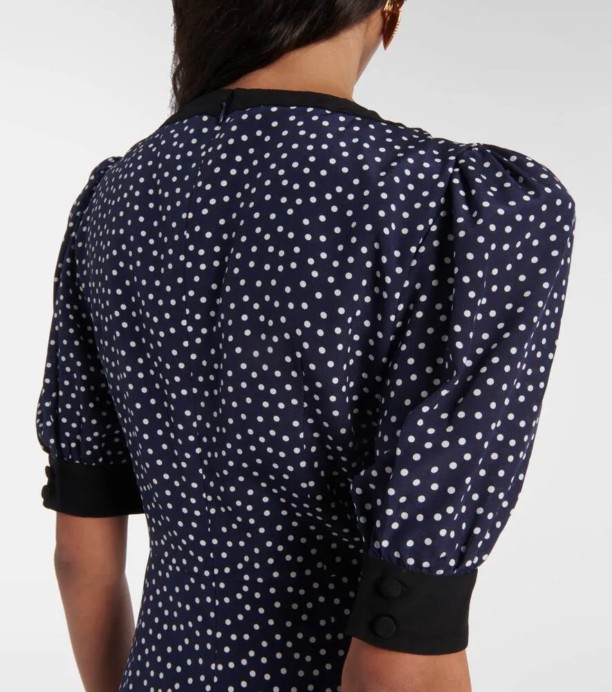 Alessandra Rich Polka-dot printed silk minidress