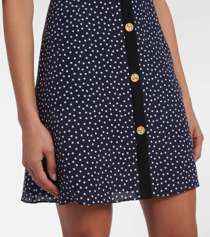 Alessandra Rich Polka-dot printed silk minidress