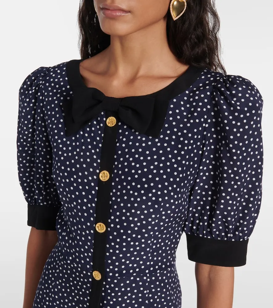 Alessandra Rich Polka-dot printed silk minidress
