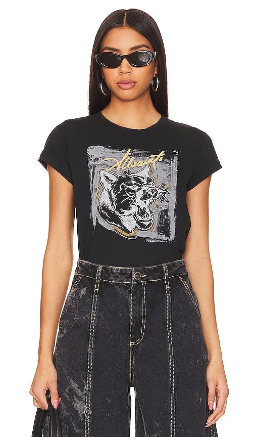 ALLSAINTS Panthere Anna Tee in Black