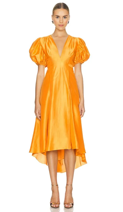 Azeeza Florence Midi Dress in Yellow