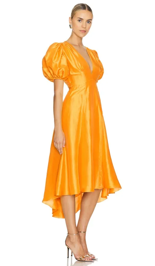 Azeeza Florence Midi Dress in Yellow