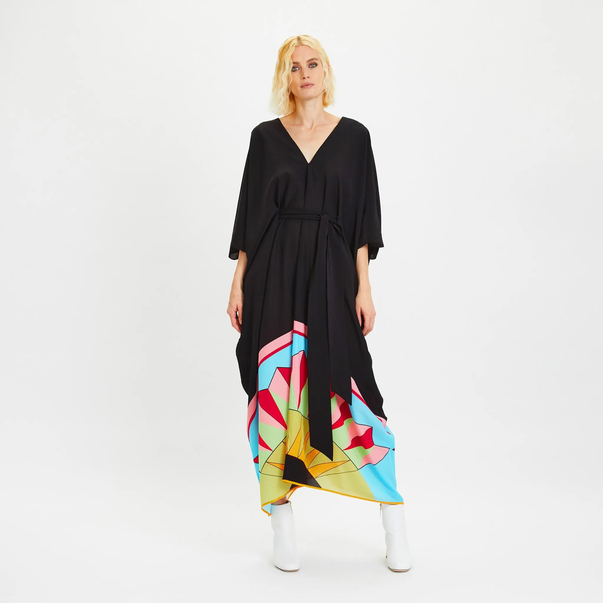 Black Chelsea Georgette Designer For Women's Kaftan