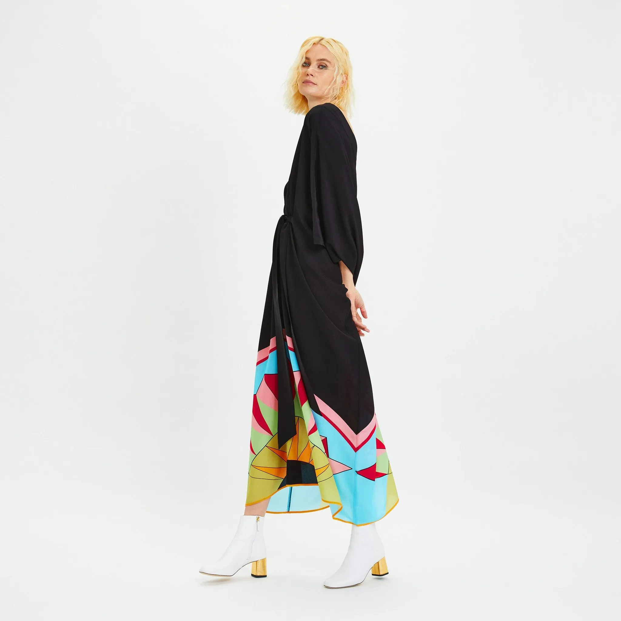 Black Chelsea Georgette Designer For Women's Kaftan