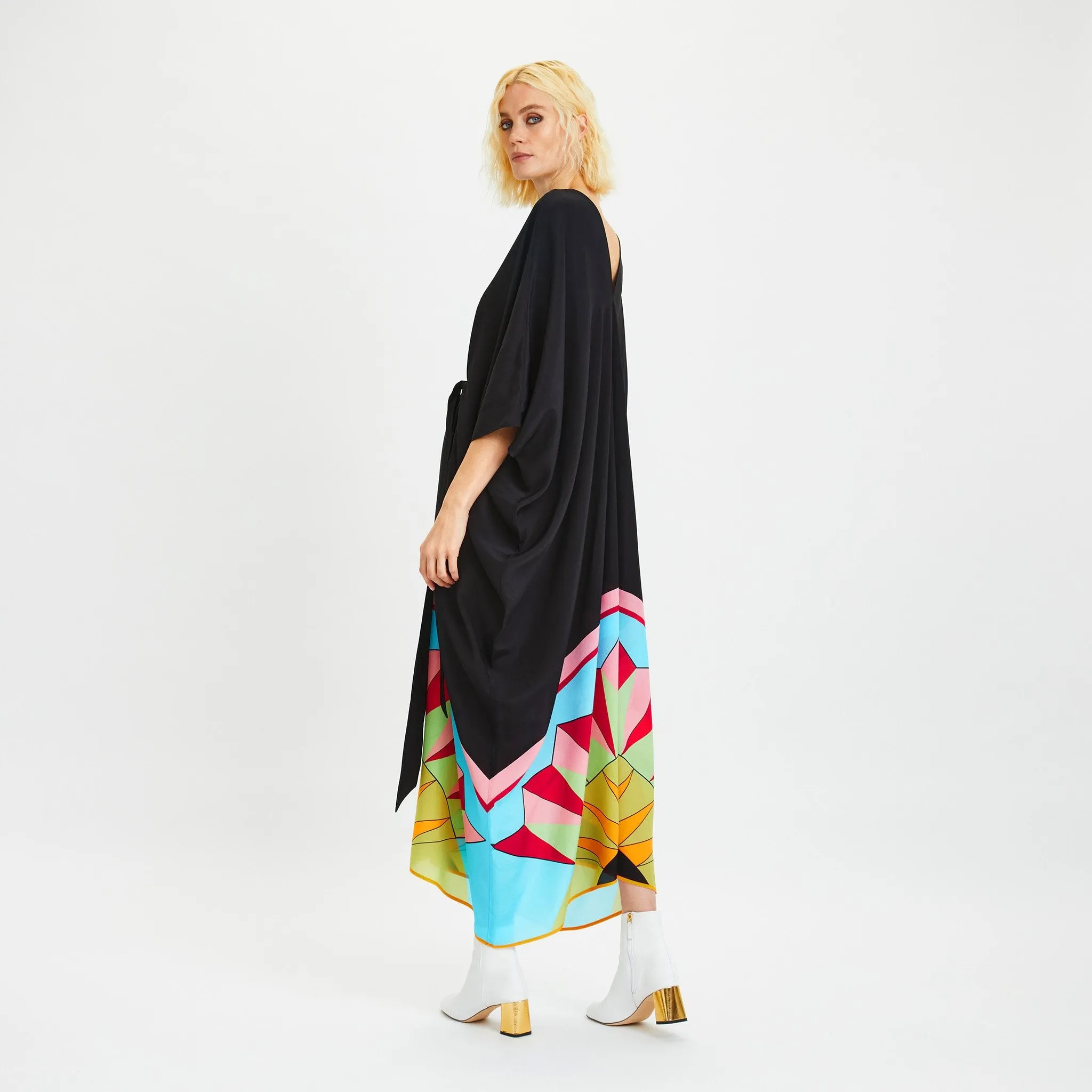 Black Chelsea Georgette Designer For Women's Kaftan