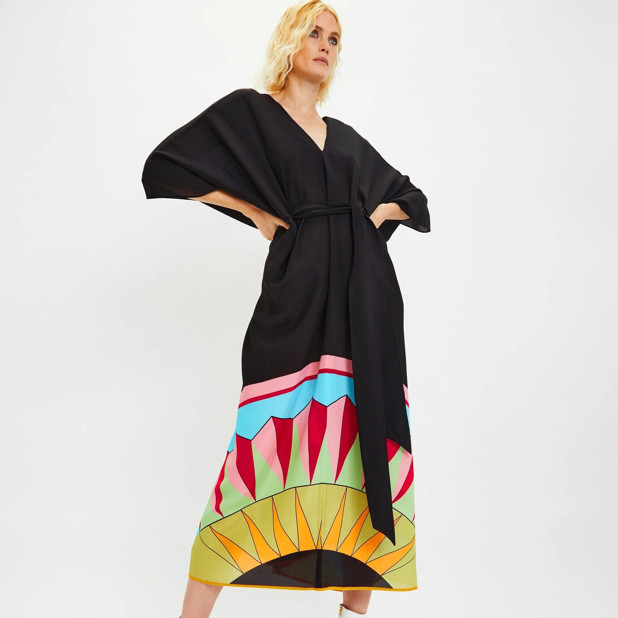 Black Chelsea Georgette Designer For Women's Kaftan