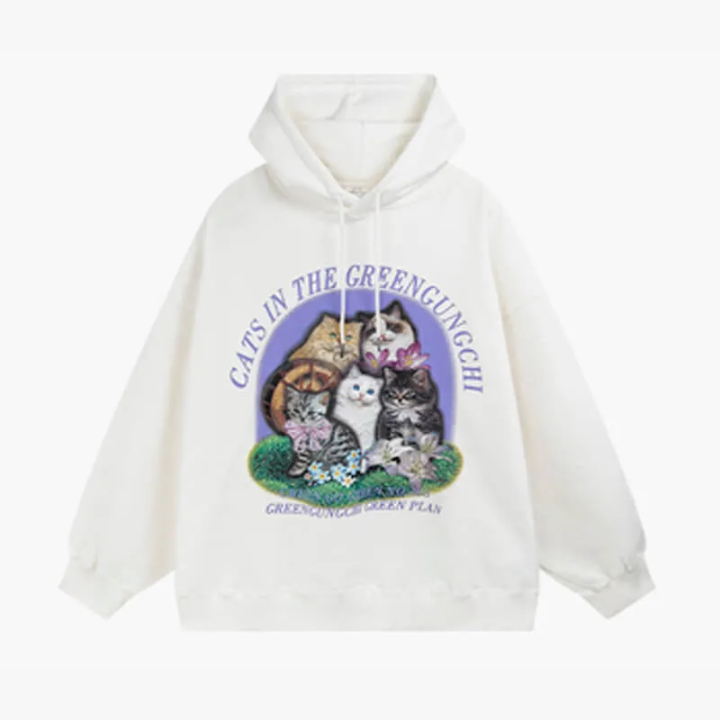 Cats Grunge Hoodie Dullcore Kawaii
