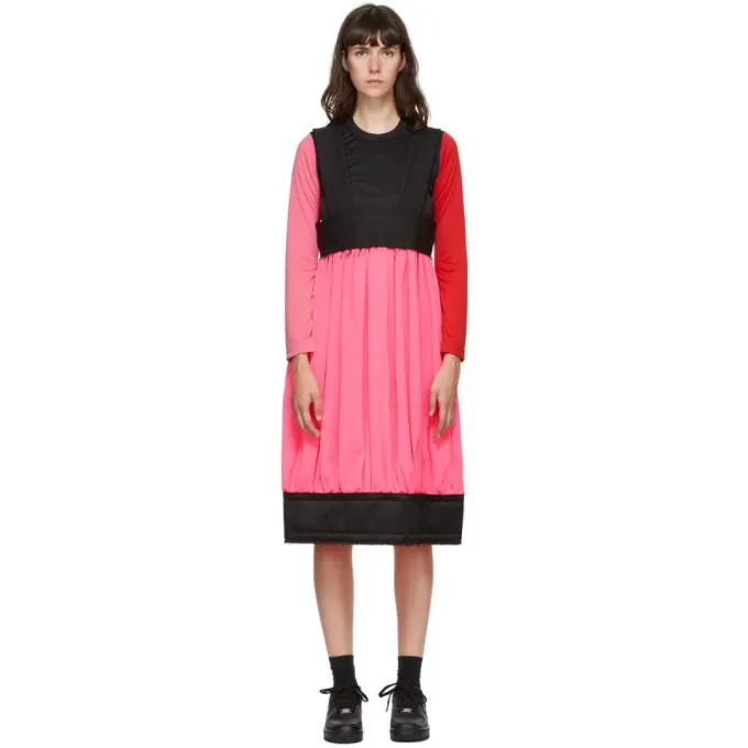 Comme des Garcons Pink Suspender Midi Skirt