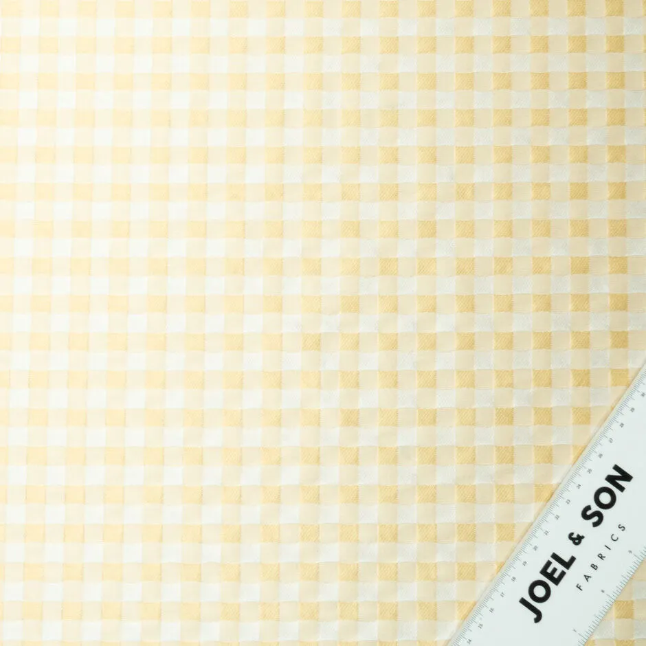 Daffodil Yellow & White Gingham Mikado