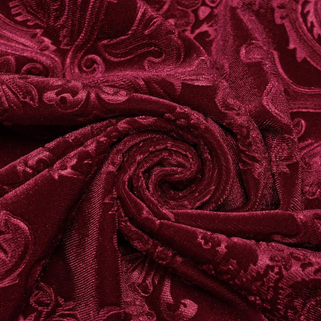 Goth Embossed Velvet Men Shirt WY-1541CCM