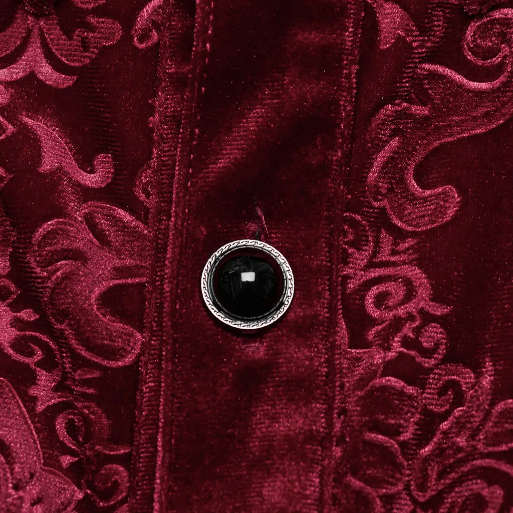 Goth Embossed Velvet Men Shirt WY-1541CCM