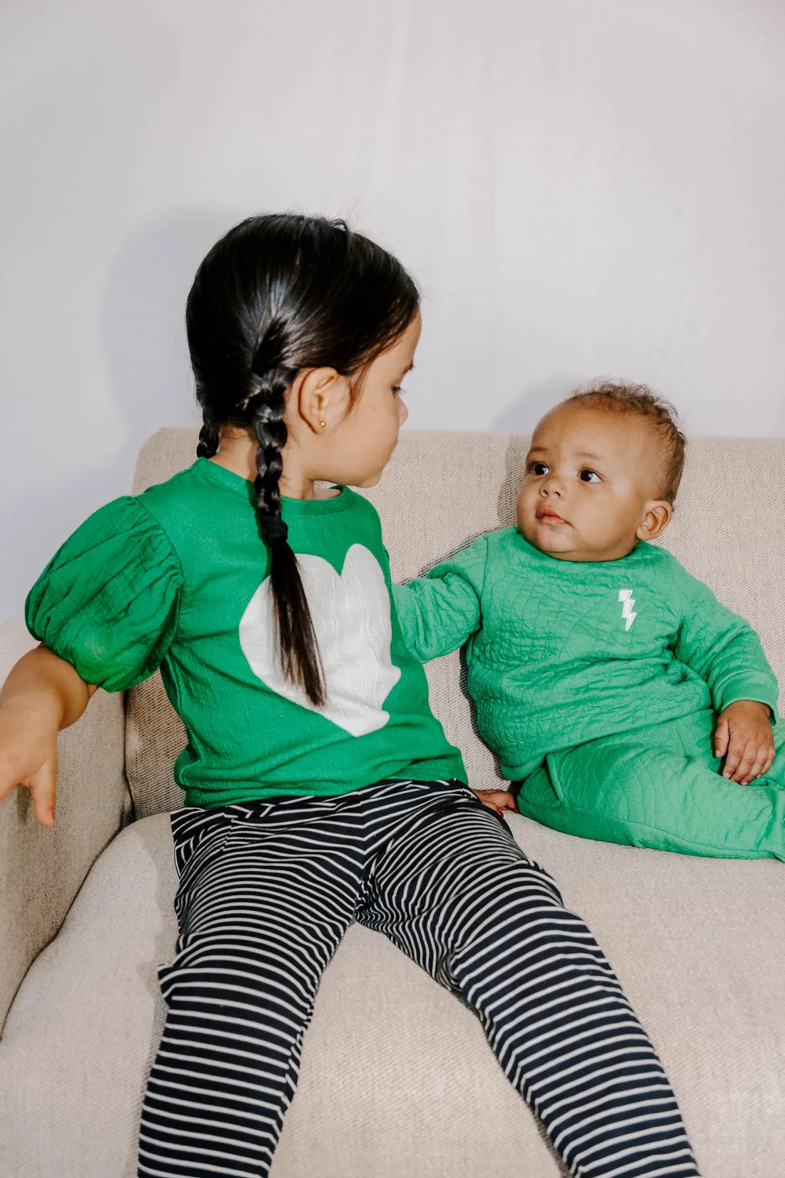 Green Puff Flutter Top