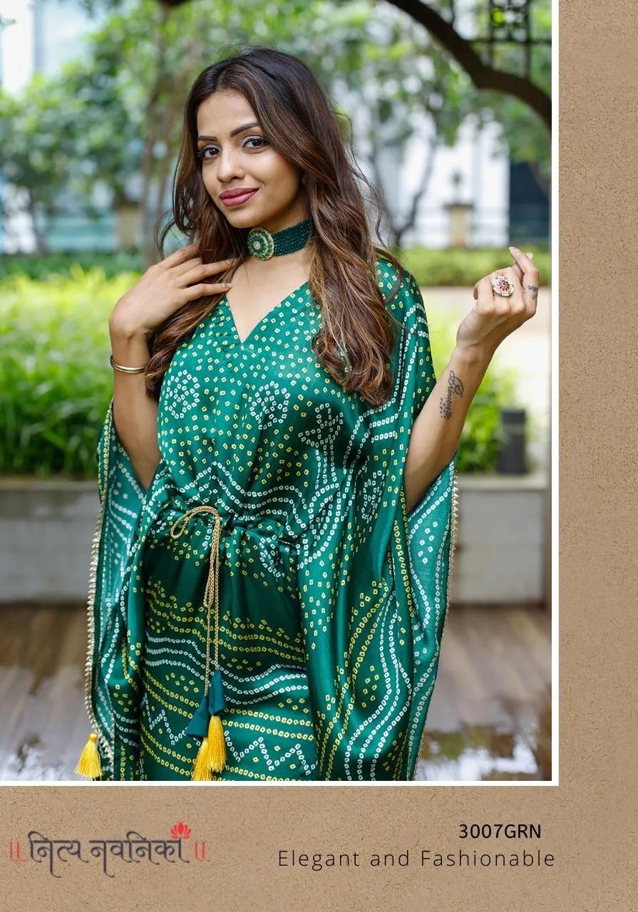 Kaftan Bandhej Digital Print Kurti