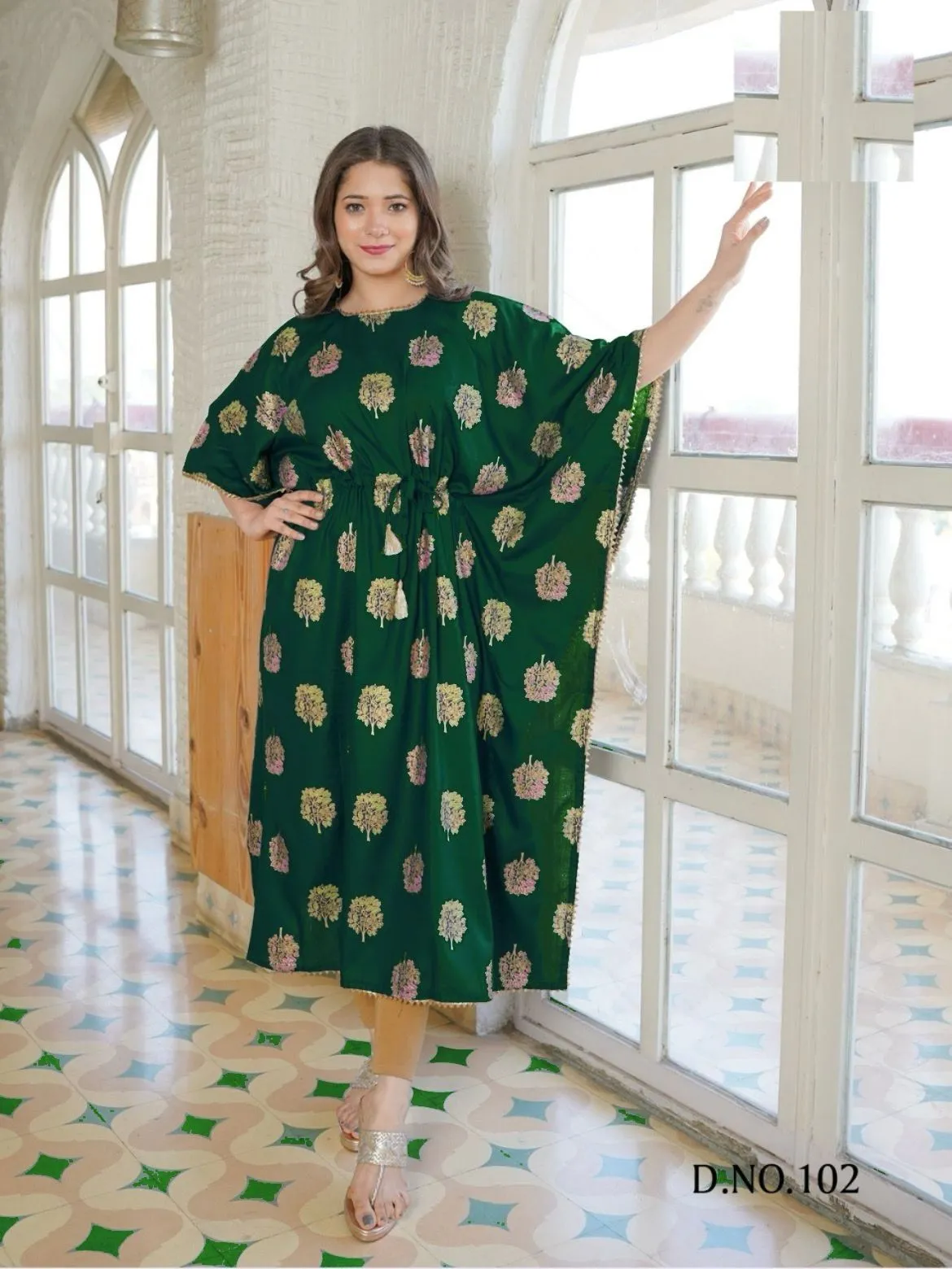 Kaftan Vol 5 Rayon Gold Print Kaftan (549x4)