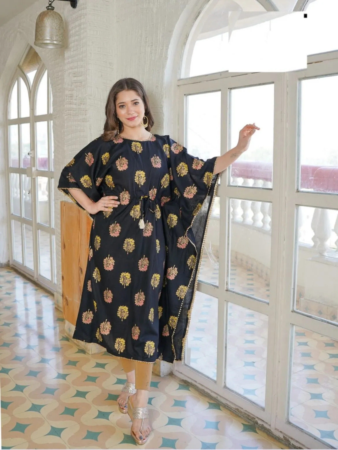 Kaftan Vol 5 Rayon Gold Print Kaftan (549x4)