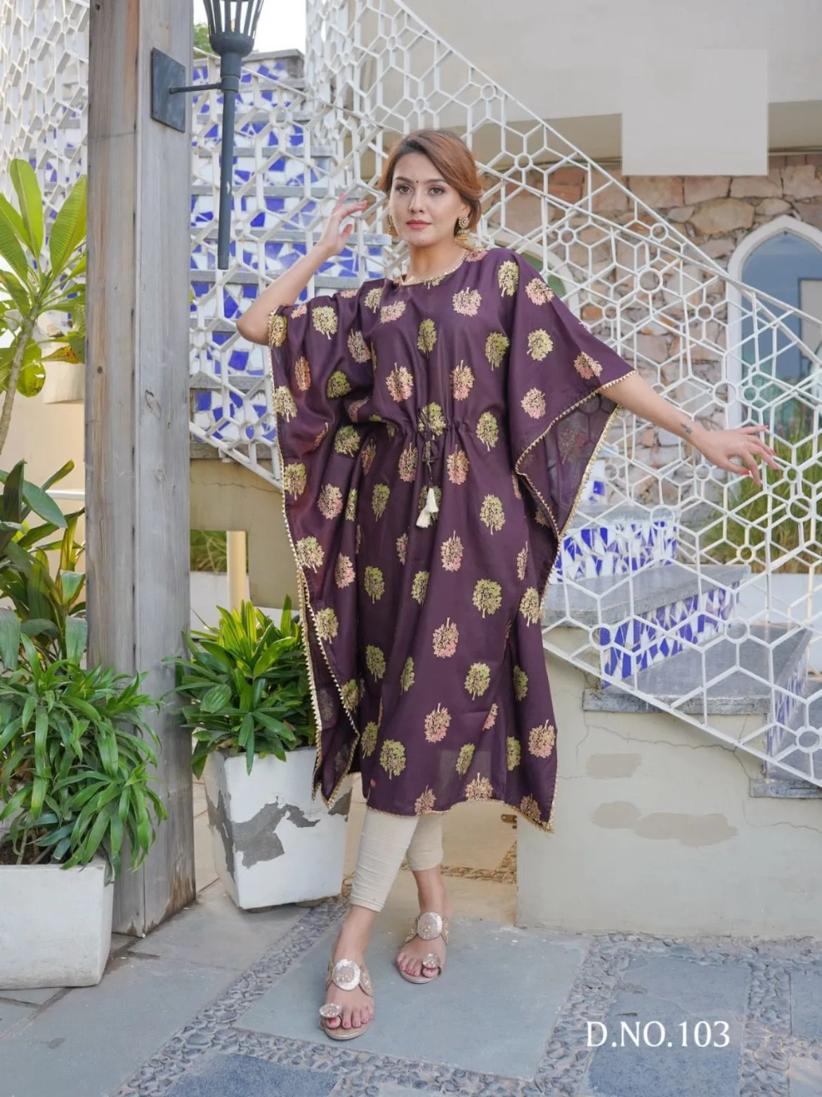 Kaftan Vol 5 Rayon Gold Print Kaftan (549x4)
