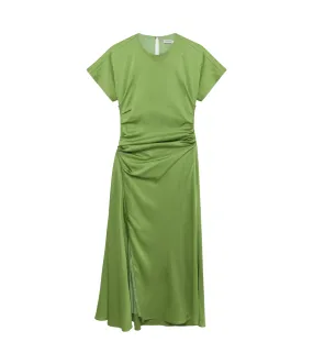 Marabella Draped Midi Dress in Deep Peridot