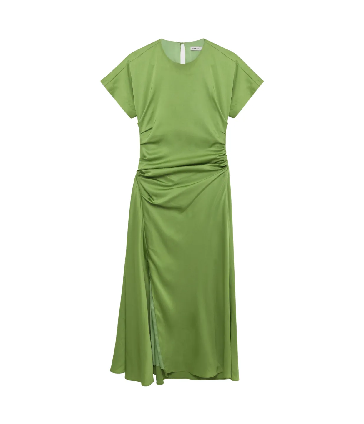 Marabella Draped Midi Dress in Deep Peridot