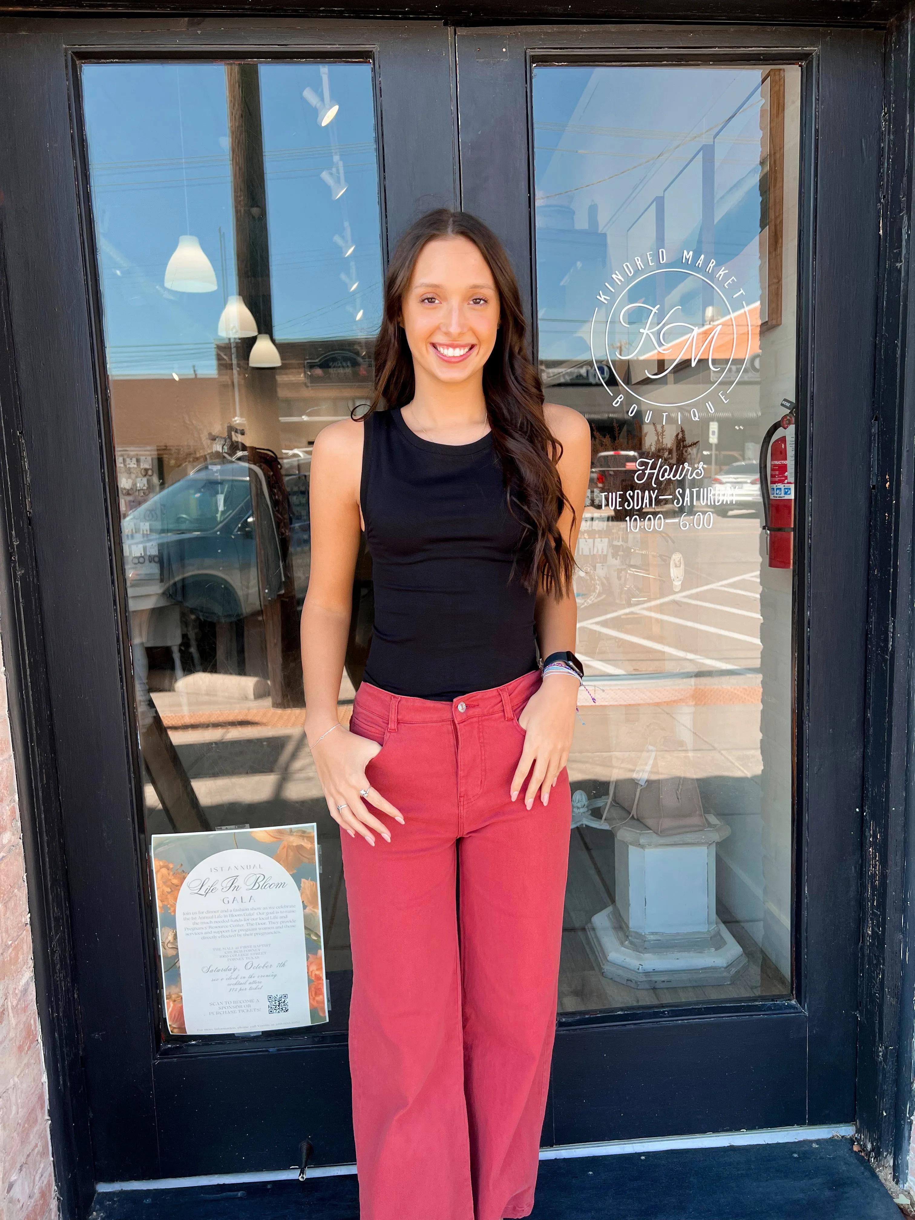 Nora Rust High Wide Leg Pants
